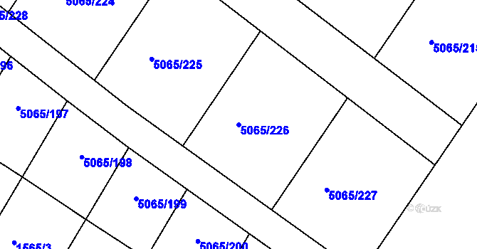 Parcela st. 5065/226 v KÚ Zaječí, Katastrální mapa