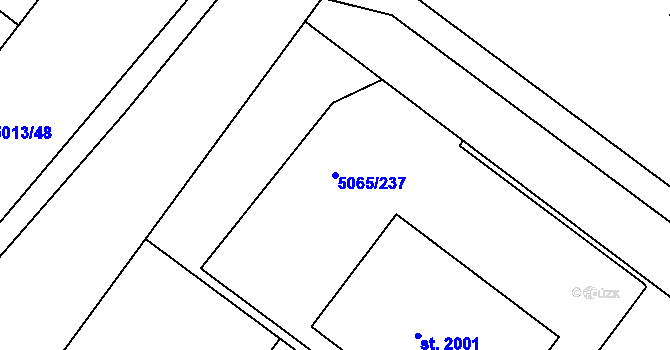 Parcela st. 5065/237 v KÚ Zaječí, Katastrální mapa