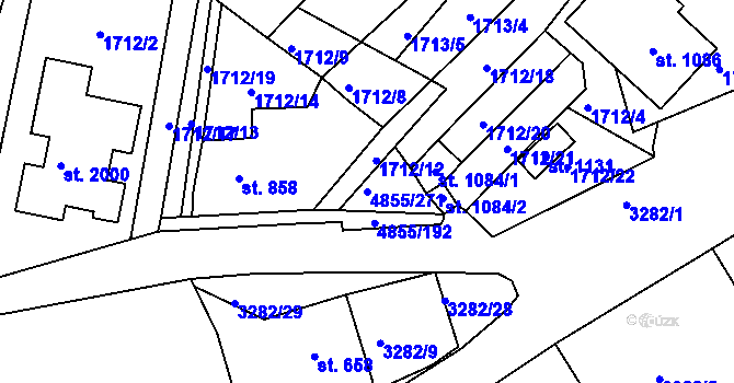 Parcela st. 4855/271 v KÚ Zaječí, Katastrální mapa