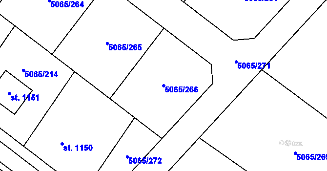 Parcela st. 5065/266 v KÚ Zaječí, Katastrální mapa