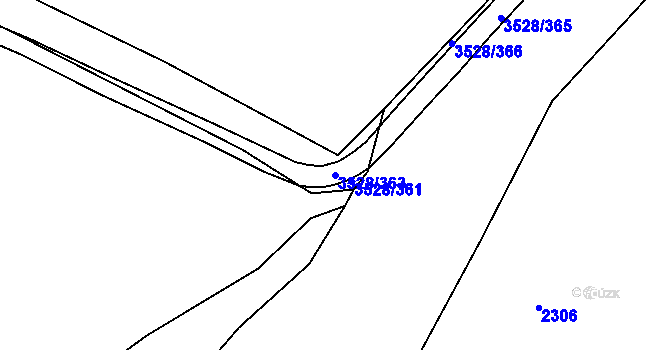 Parcela st. 3528/363 v KÚ Zaječí, Katastrální mapa