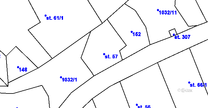Parcela st. 57 v KÚ Zaječice u Chrudimi, Katastrální mapa