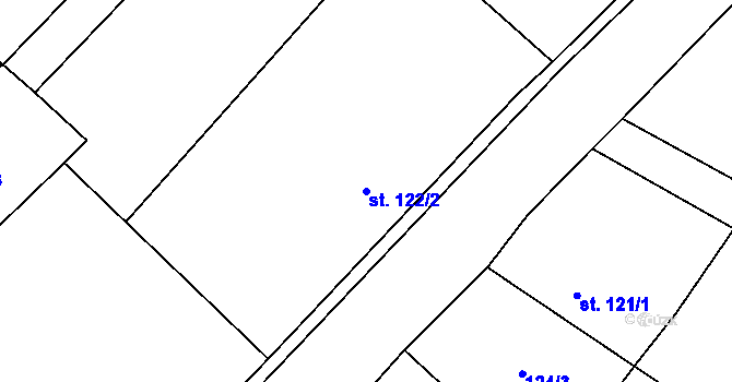 Parcela st. 122/2 v KÚ Zaječice u Chrudimi, Katastrální mapa