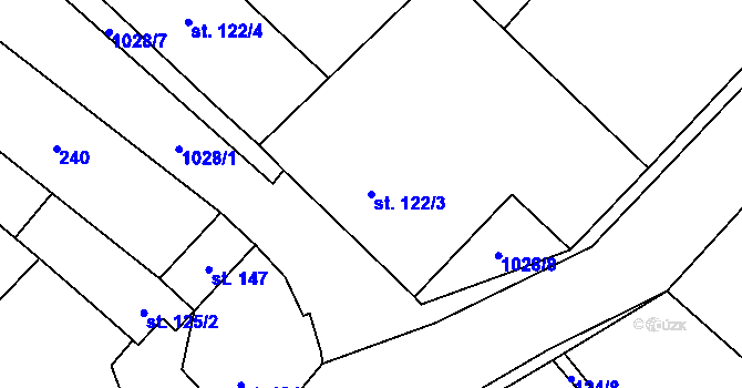 Parcela st. 122/3 v KÚ Zaječice u Chrudimi, Katastrální mapa