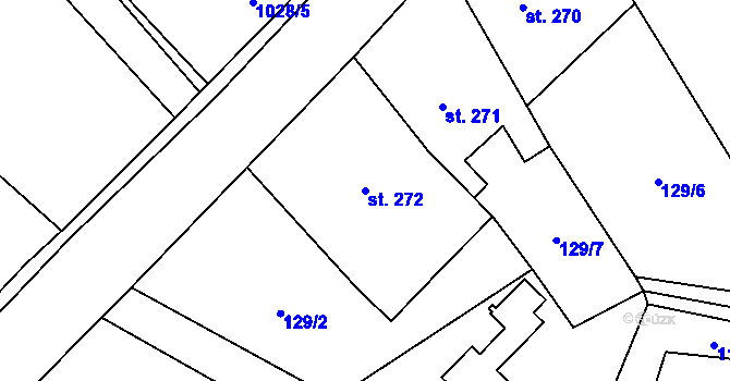 Parcela st. 272 v KÚ Zaječice u Chrudimi, Katastrální mapa