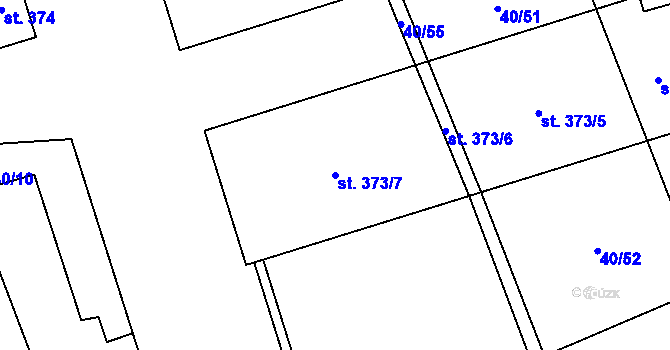 Parcela st. 373/7 v KÚ Zaječice u Chrudimi, Katastrální mapa