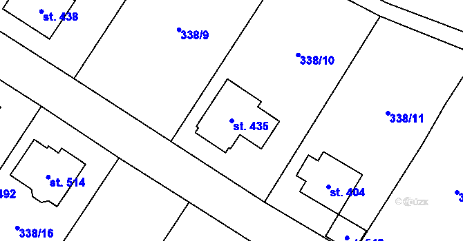 Parcela st. 435 v KÚ Zaječice u Chrudimi, Katastrální mapa
