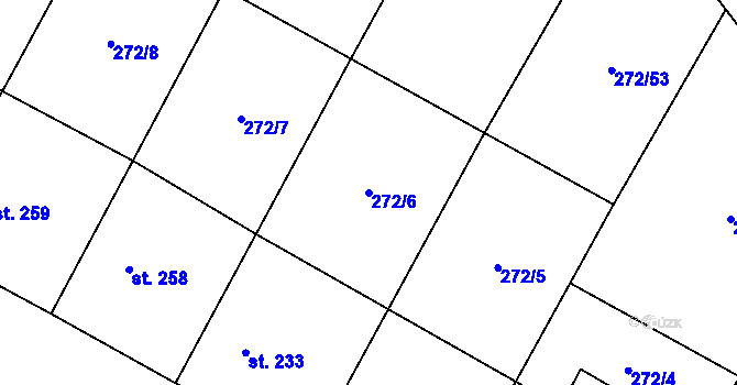 Parcela st. 272/6 v KÚ Zaječice u Chrudimi, Katastrální mapa