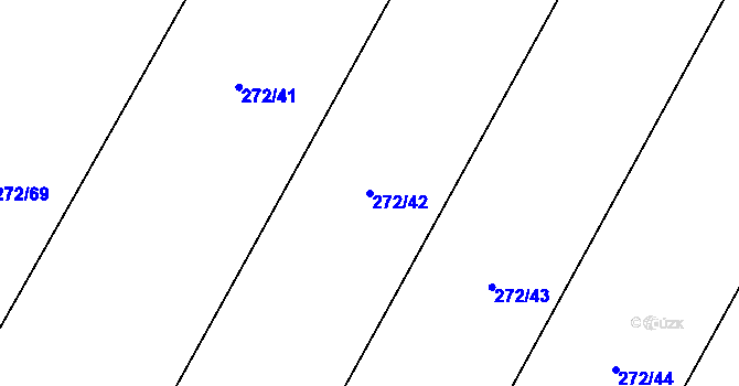 Parcela st. 272/42 v KÚ Zaječice u Chrudimi, Katastrální mapa