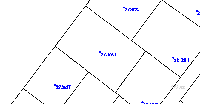 Parcela st. 273/23 v KÚ Zaječice u Chrudimi, Katastrální mapa