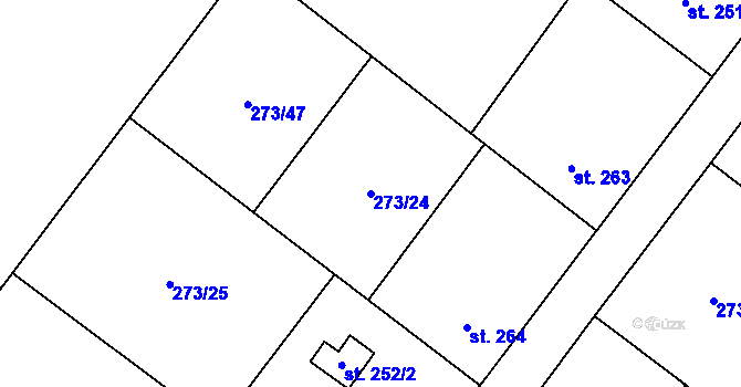 Parcela st. 273/24 v KÚ Zaječice u Chrudimi, Katastrální mapa