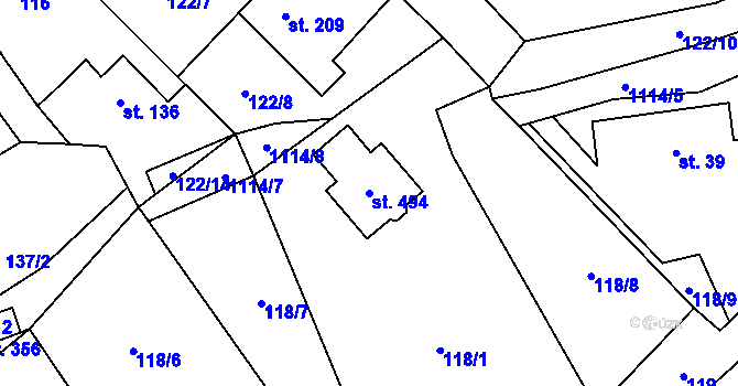 Parcela st. 494 v KÚ Zaječice u Chrudimi, Katastrální mapa