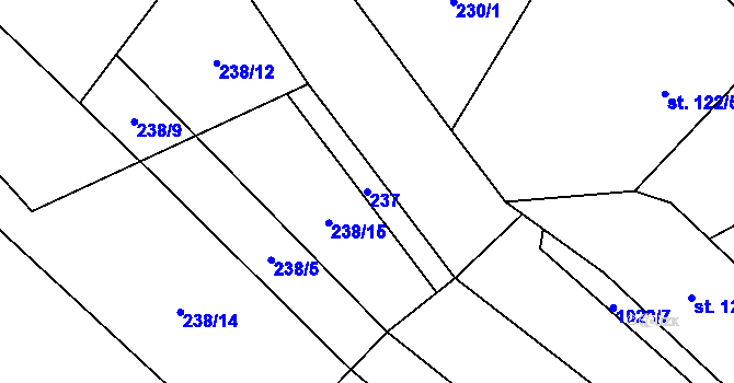 Parcela st. 237 v KÚ Zaječice u Chrudimi, Katastrální mapa