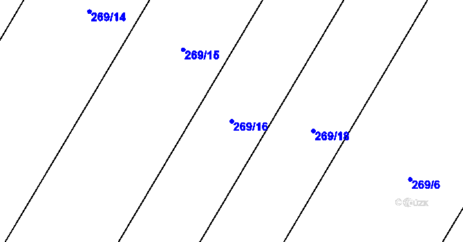 Parcela st. 269/16 v KÚ Zaječice u Chrudimi, Katastrální mapa