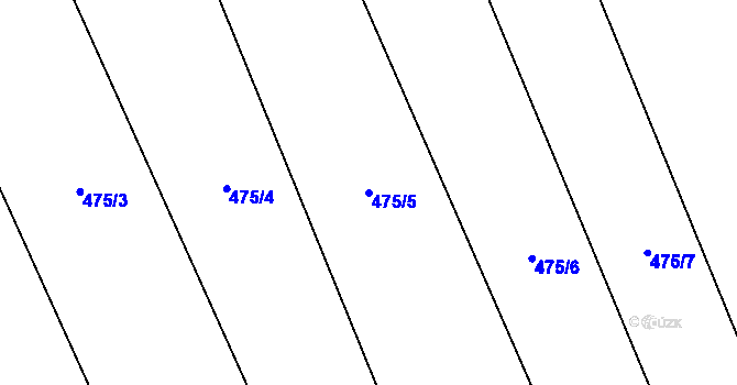 Parcela st. 475/5 v KÚ Zaječice u Chrudimi, Katastrální mapa