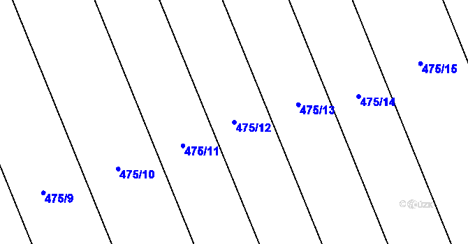 Parcela st. 475/12 v KÚ Zaječice u Chrudimi, Katastrální mapa