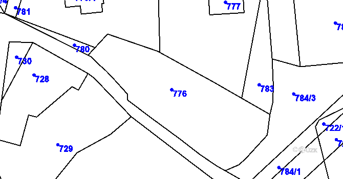 Parcela st. 776 v KÚ Zaječov, Katastrální mapa