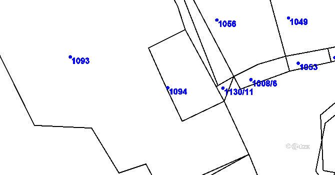 Parcela st. 1094 v KÚ Zaječov, Katastrální mapa