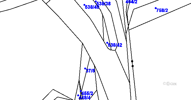 Parcela st. 44/32 v KÚ Zaječov, Katastrální mapa