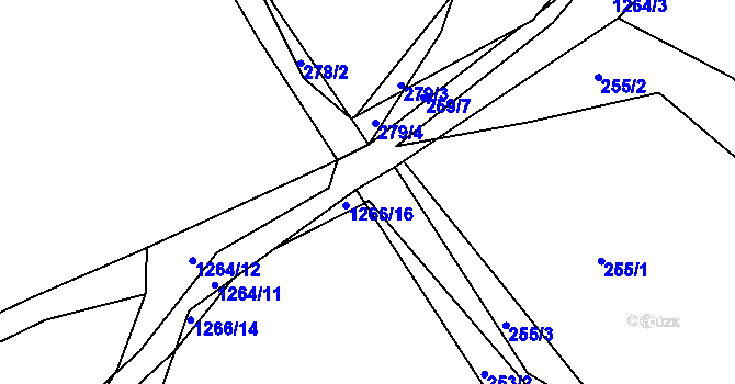 Parcela st. 253/1 v KÚ Zaječov, Katastrální mapa