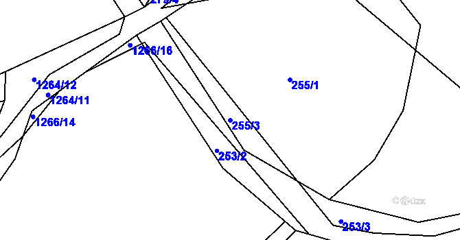 Parcela st. 255/3 v KÚ Zaječov, Katastrální mapa