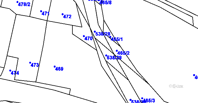 Parcela st. 457/1 v KÚ Zaječov, Katastrální mapa