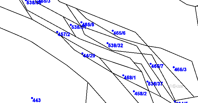Parcela st. 457/3 v KÚ Zaječov, Katastrální mapa
