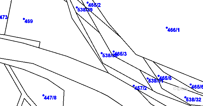 Parcela st. 538/30 v KÚ Zaječov, Katastrální mapa