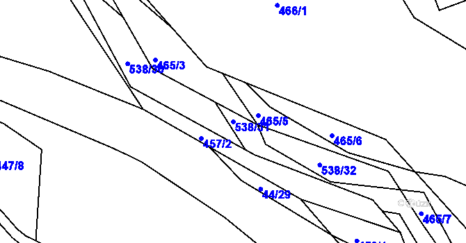 Parcela st. 538/31 v KÚ Zaječov, Katastrální mapa