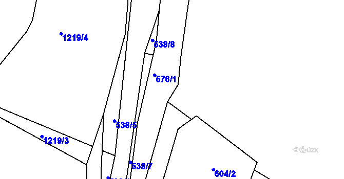 Parcela st. 576/2 v KÚ Zaječov, Katastrální mapa