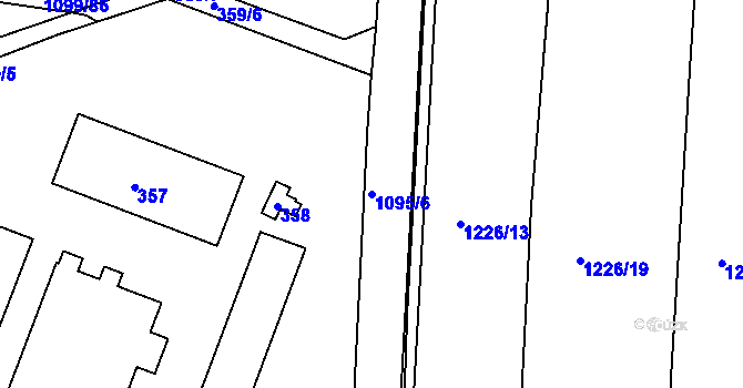 Parcela st. 1095/6 v KÚ Zaječov, Katastrální mapa