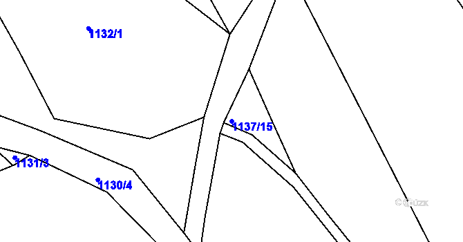 Parcela st. 1137/15 v KÚ Zaječov, Katastrální mapa