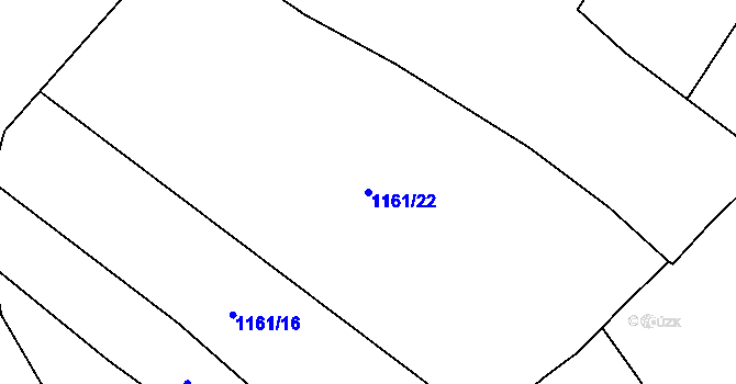 Parcela st. 1161/22 v KÚ Zaječov, Katastrální mapa
