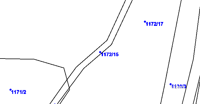 Parcela st. 1172/15 v KÚ Zaječov, Katastrální mapa
