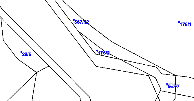 Parcela st. 175/2 v KÚ Zajíčkov, Katastrální mapa