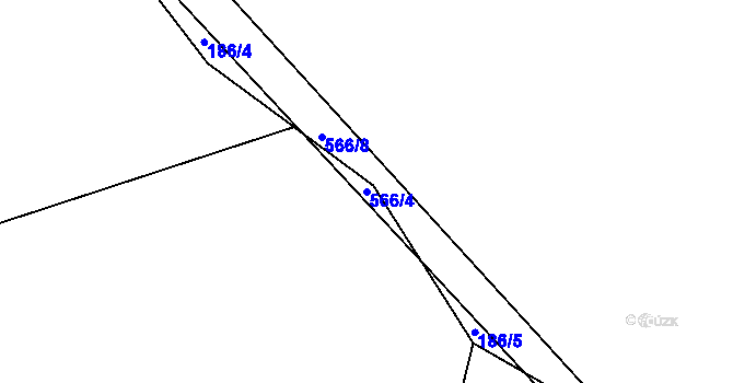 Parcela st. 566/4 v KÚ Zajíčkov, Katastrální mapa