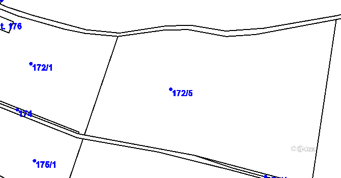 Parcela st. 172/5 v KÚ Zajíčkov, Katastrální mapa