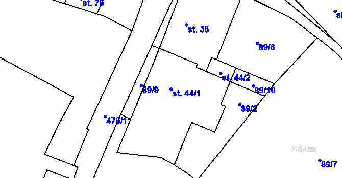 Parcela st. 44/1 v KÚ Kováry, Katastrální mapa