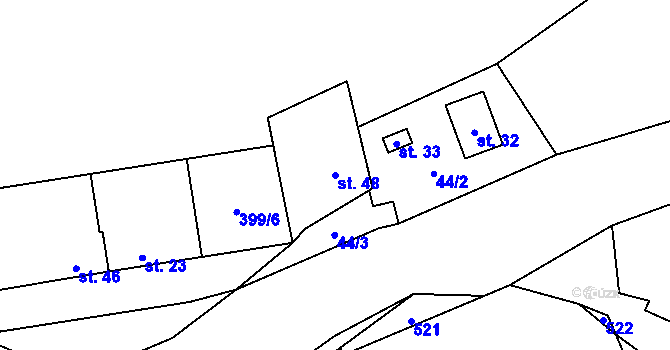 Parcela st. 48 v KÚ Kováry, Katastrální mapa