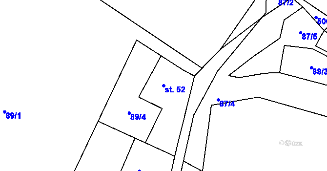 Parcela st. 52 v KÚ Kováry, Katastrální mapa