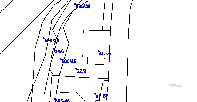 Parcela st. 58 v KÚ Kováry, Katastrální mapa