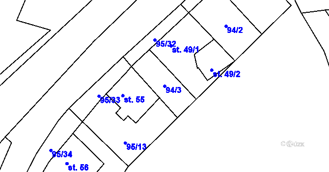 Parcela st. 94/3 v KÚ Kováry, Katastrální mapa
