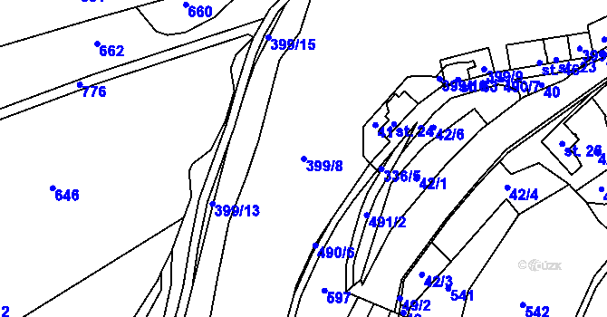 Parcela st. 399/8 v KÚ Kováry, Katastrální mapa