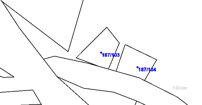 Parcela st. 187/103 v KÚ Trněný Újezd u Zákolan, Katastrální mapa