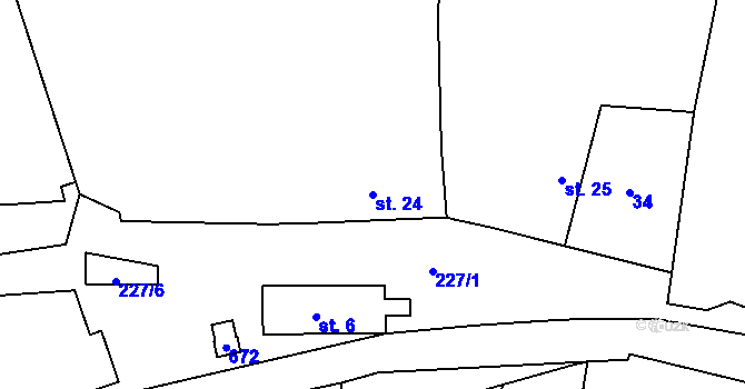 Parcela st. 24 v KÚ Trněný Újezd u Zákolan, Katastrální mapa