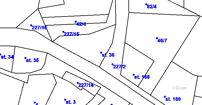 Parcela st. 36 v KÚ Trněný Újezd u Zákolan, Katastrální mapa