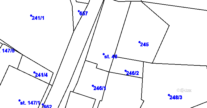 Parcela st. 48 v KÚ Trněný Újezd u Zákolan, Katastrální mapa