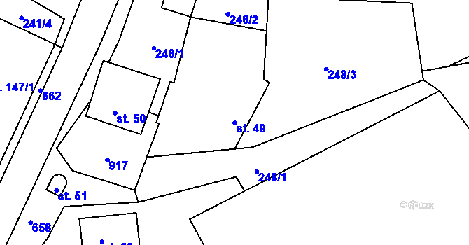 Parcela st. 49 v KÚ Trněný Újezd u Zákolan, Katastrální mapa