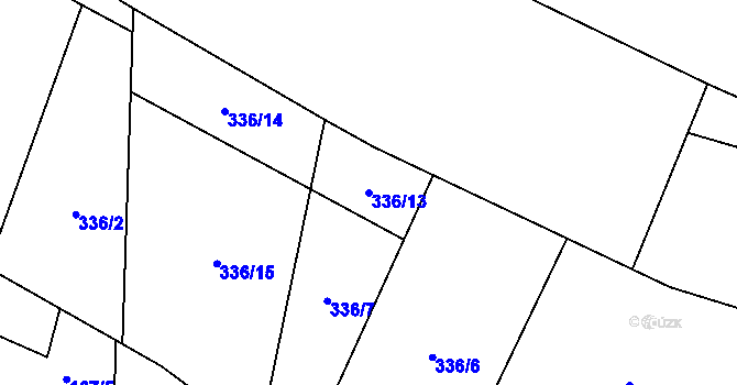 Parcela st. 336/13 v KÚ Trněný Újezd u Zákolan, Katastrální mapa