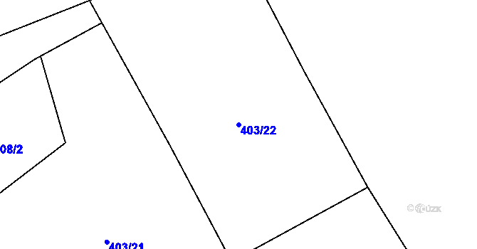 Parcela st. 403/22 v KÚ Trněný Újezd u Zákolan, Katastrální mapa